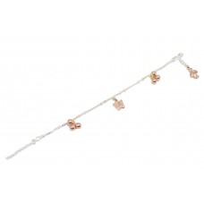 1 Pc Charm Anklet Bracelet Sterling Silver Women's 925 Rose Gold Plated A856